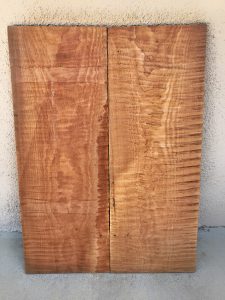 Roasted Curly Figured Plainsawn Maple Bookmatched Guitar Top set -Eastern Soft Maple