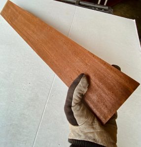 African Mahogany neck blank with quarter sawn grain orientation
