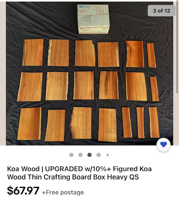 Koa wood for model making & crafts for sale