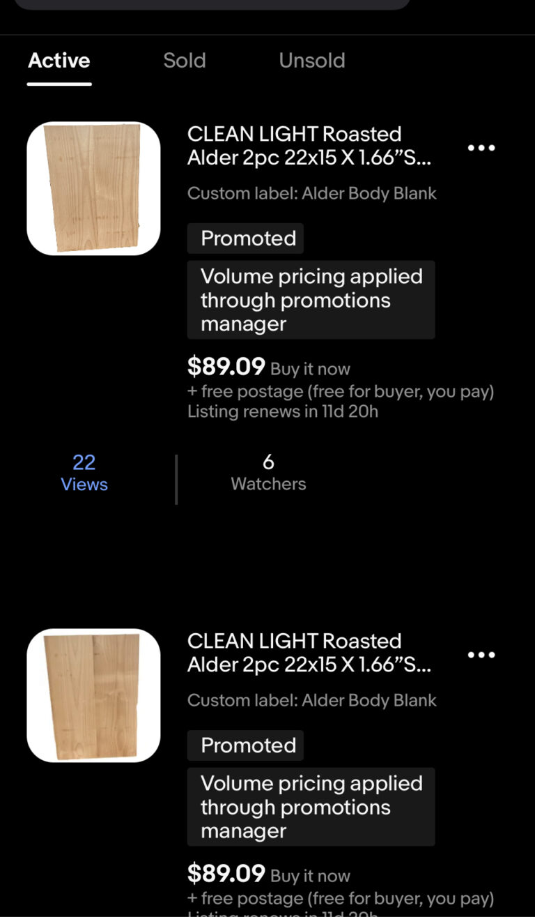 Roasted Alder lumber & wood blanks for sale